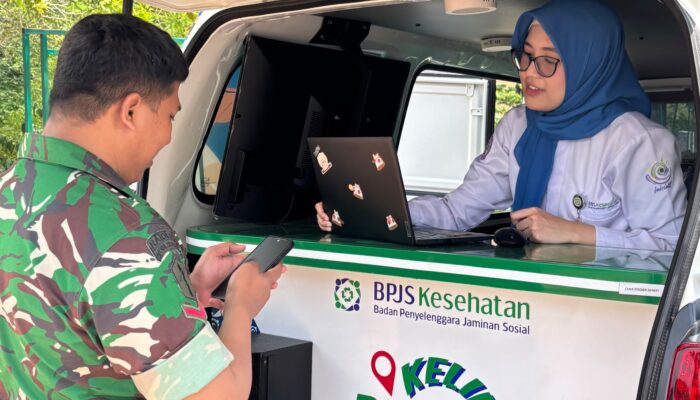 BPJS Keliling Sambangi Yonif 136 Tuah Sakti, Permudah Layanan JKN bagi Prajurit dan Warga