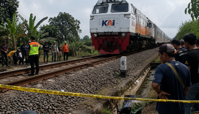 Tertemper KA Batara Kresna, Buruh Bangunan Terpental hingga Masuk Selokan