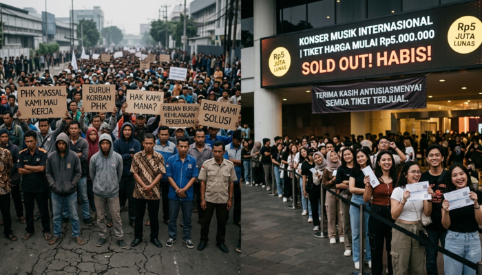 Saat Ribuan Buruh Kehilangan Pekerjaan, Tiket Konser Rp5 Juta Tetap Laris Manis