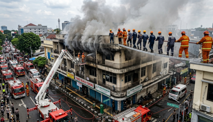 Kebakaran Melanda Gedung di Cikini, 10 Pekerja Terjebak di Atap Berhasil Dievakuasi Selamat