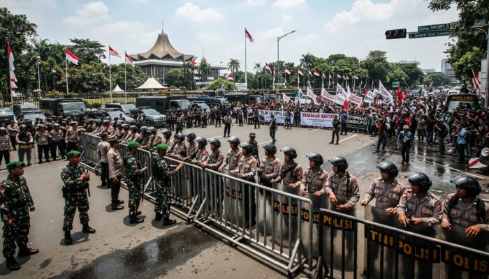 4.998 Personel Gabungan Dikerahkan Amankan Demo di Kawasan DPR/MPR RI