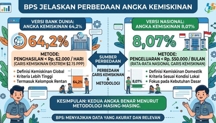 BPS Jelaskan Perbedaan Angka Kemiskinan 64,2% Versi Bank Dunia dan 8,07% Versi Nasional