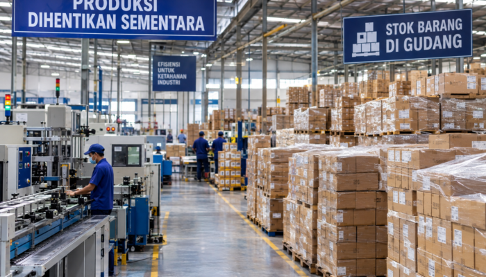 Industri RI Mulai Rem Produksi, Stok Barang Menumpuk di Gudang