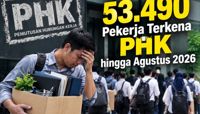 Kemnaker Catat 53.490 Pekerja Terkena PHK hingga Agustus 2026