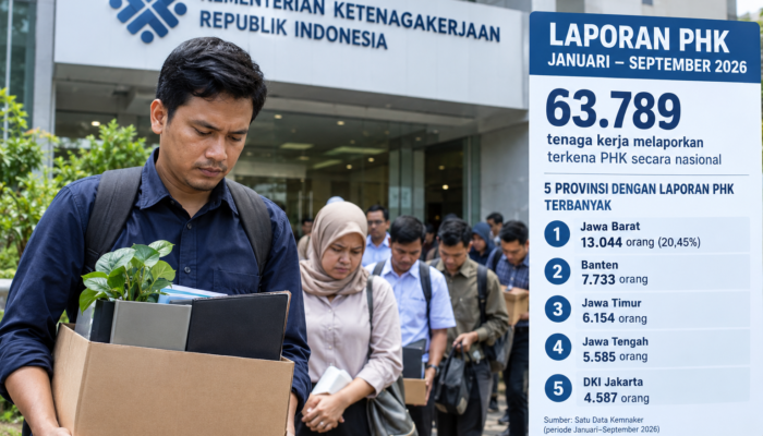 Kemnaker Catat 63.789 Pekerja Terkena PHK hingga September 2026